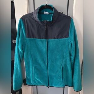 💙 Danskin Fleece Jacket – Turquoise & Gray | Size XXL EUC 💙